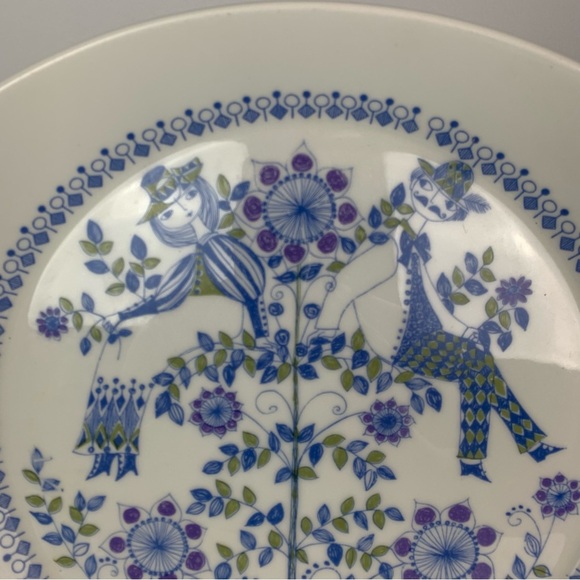Figgjo Flint Turi Design Lotte Norway Serving Plate  MCM Silkscreen Vtg Floral - Picture 2 of 10